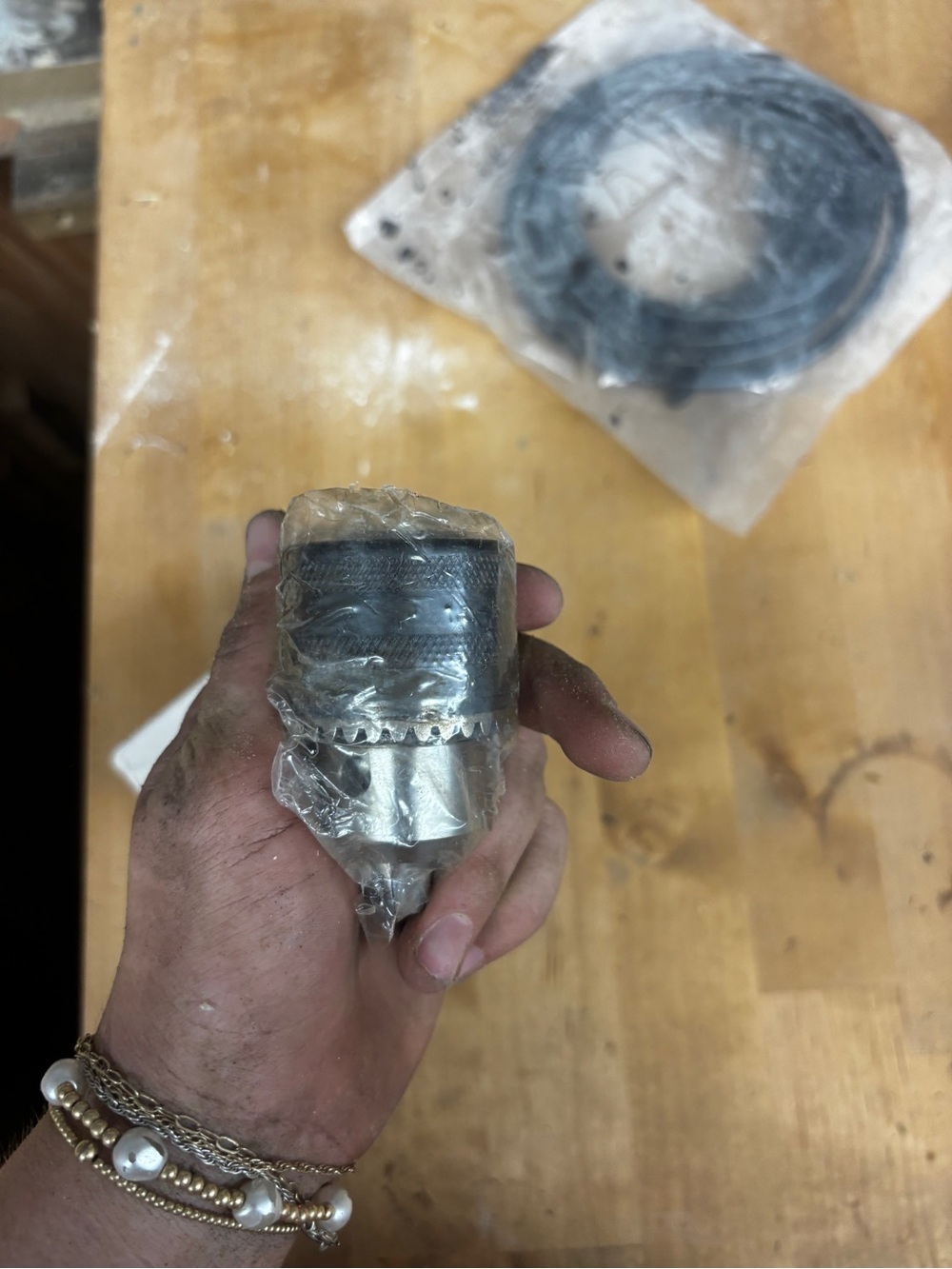 Metal Drill Chuck Accessory in Silver and Black